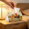 (24cm)Diamond Art Tissue Box Cover DIY PU Desktop Organizer Large(farm chicken)