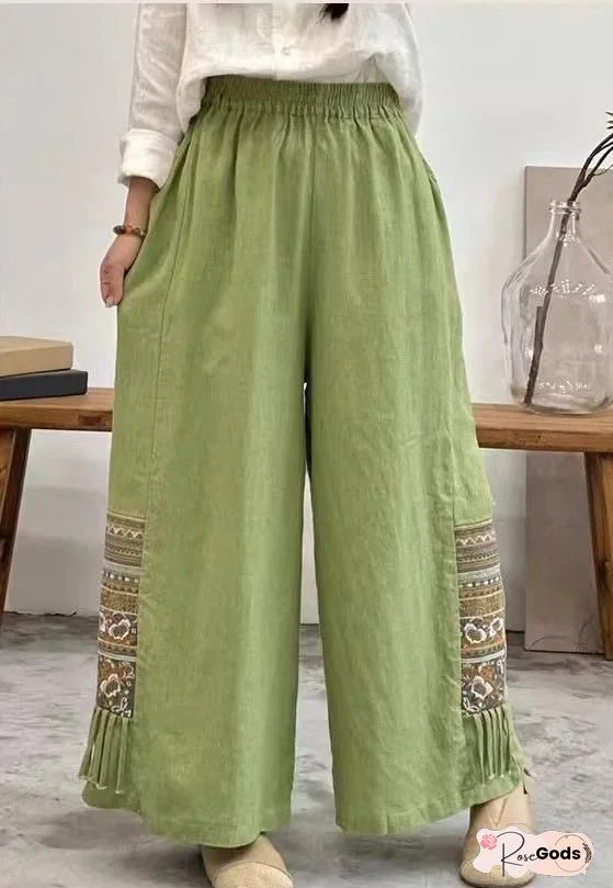 Floral Loose Casual Long Pants