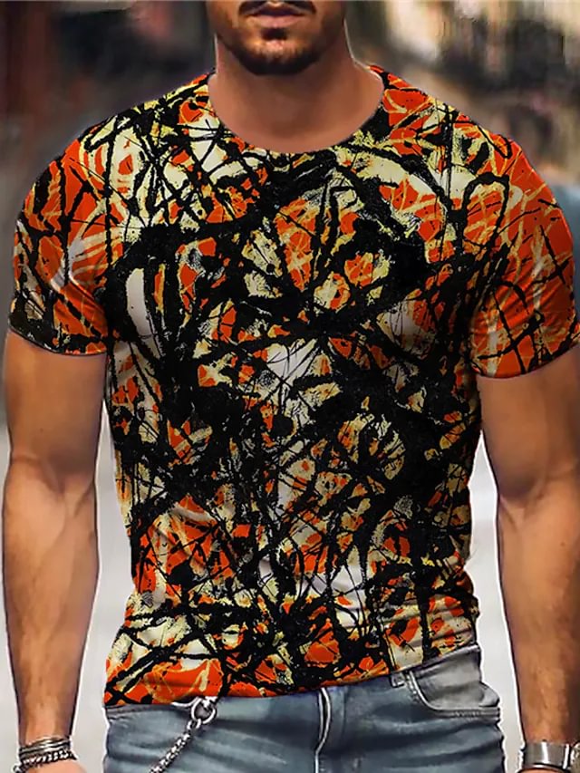 Men's Unisex Tee T shirt Shirt 3D Print Graphic Prints Graffiti Crew Neck Daily Holiday Print Short Sleeve Tops Casual Designer Big and Tall Red / Summer