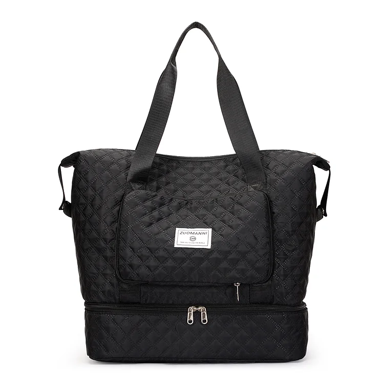 Rhombic Lattice Duffel Bag Large Capacity Foldable Yoga Sports Bag for Women Men-Annaletters
