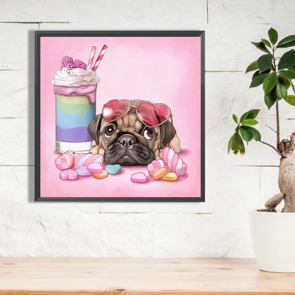 Partial AB Diamond Painting - Full Round Drill - Dog(Canvas|50*50cm)