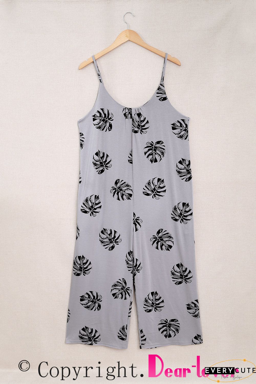 Print Spaghetti Strap Wide Leg Jumpsuit