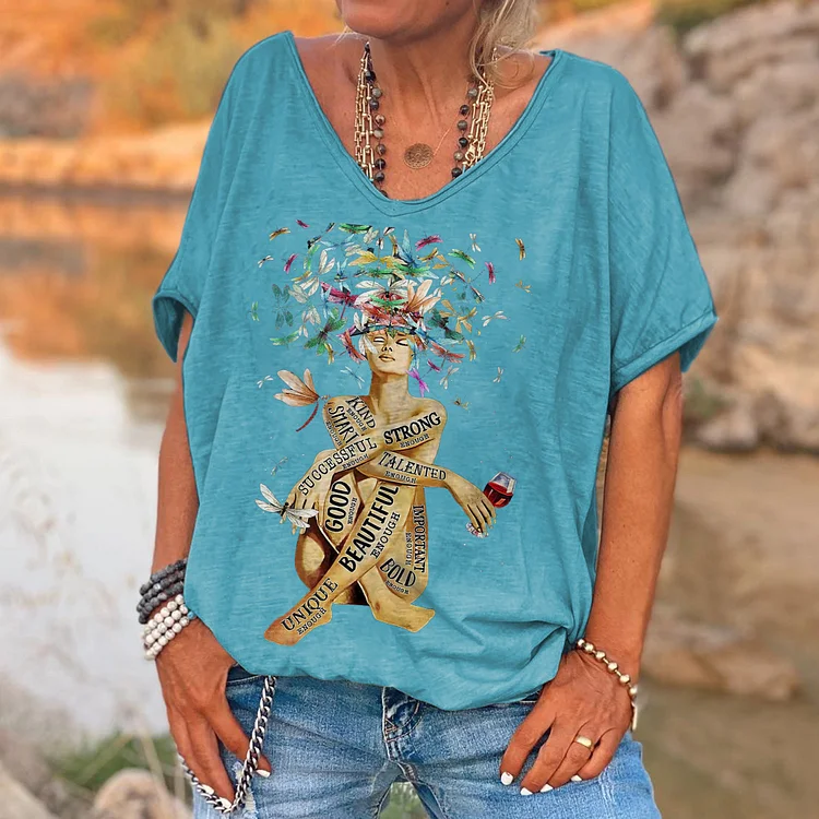 Unique Beautiful Talented Of Goddess Printed Women's T-shirt socialshop