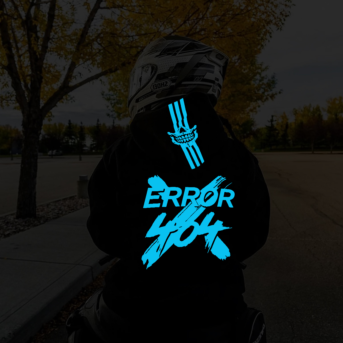 Luminous EROOR 404 Graphic Motorcycle Hoodie