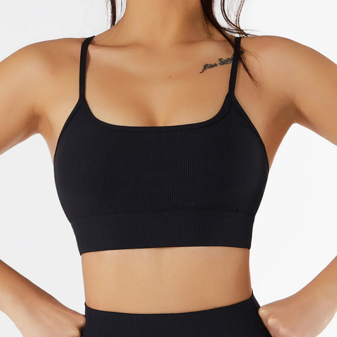 Thin sling solid color sports Bra