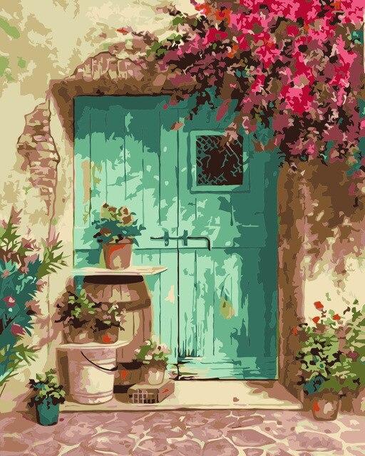 

Flowers Decorate Door of The House – Paint By Numbers - 40*50CM, 501 Original