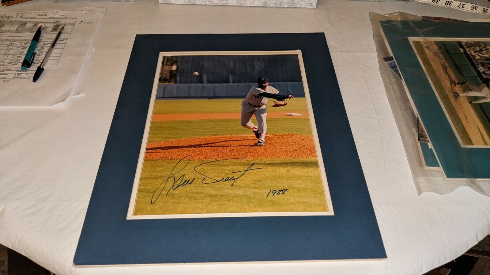 Luis Tiant Boston Red Sox Signed 14x18 Matted Photo Poster painting W/Our COA READ