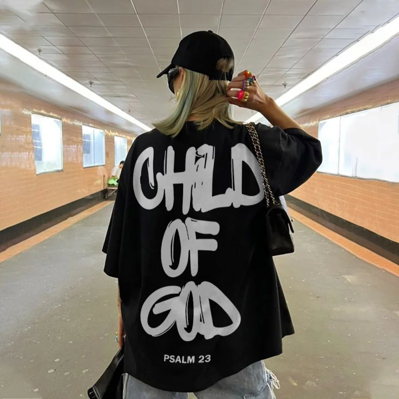 Outletsltd 100% Cotton™️ Child Of God Print Women's T-shirt