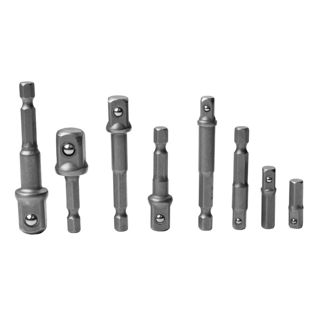 

Vanadium Steel Socket Adapter Hex Shank to 1/4 3/8 1/2 Extension Rod (8pcs), 501 Original