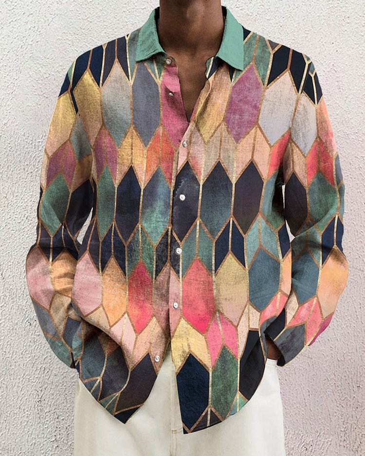Men's cotton&linen long-sleeved fashion casual shirt  a24b