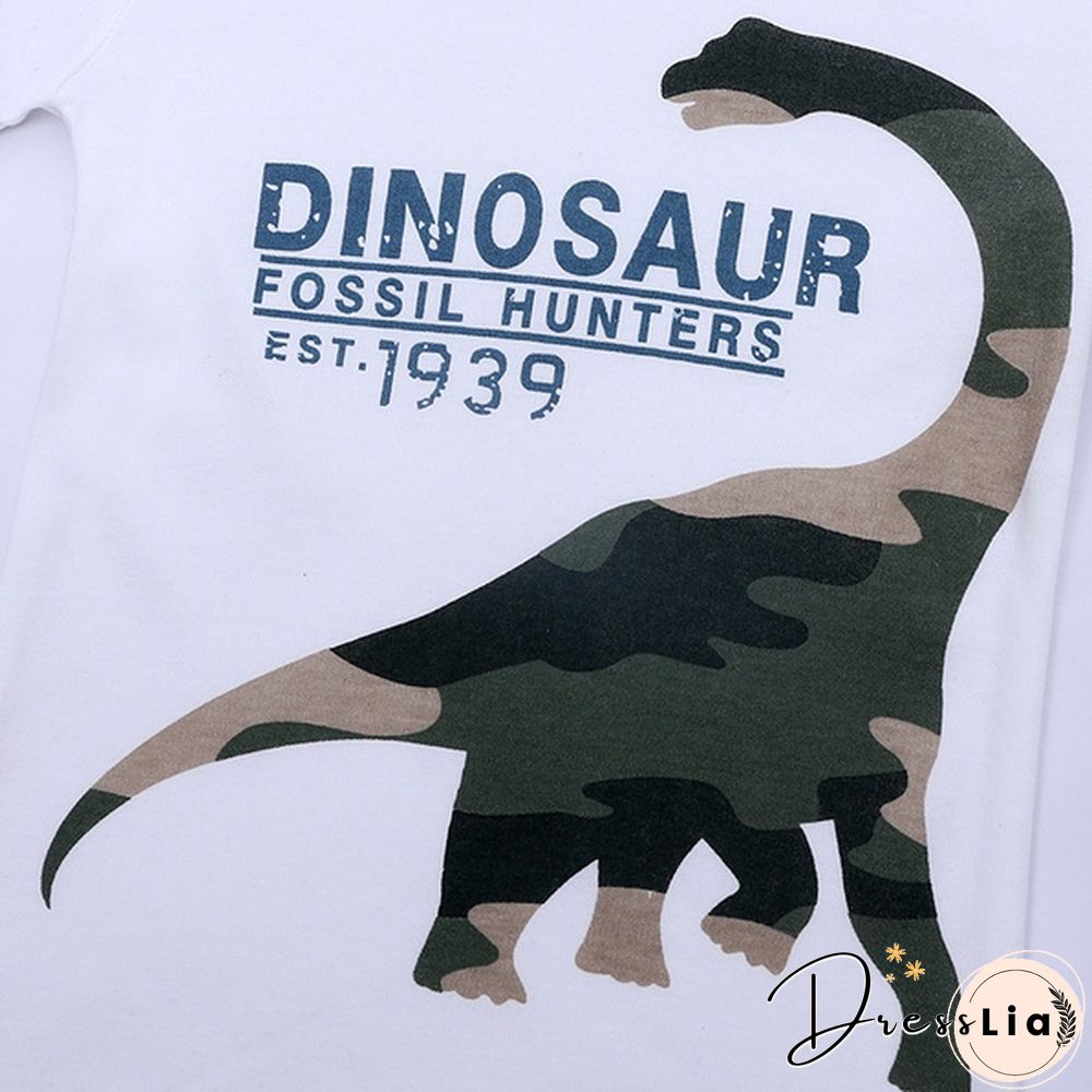 Cartoon Dinosaur Boys Long Sleeve T Shirt Children Kids Boys Spring Autumn Cotton Tops