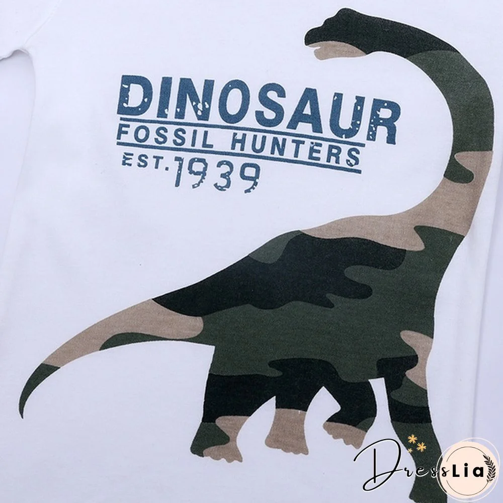 Cartoon Dinosaur Boys Long Sleeve T Shirt Children Kids Boys Spring Autumn Cotton Tops