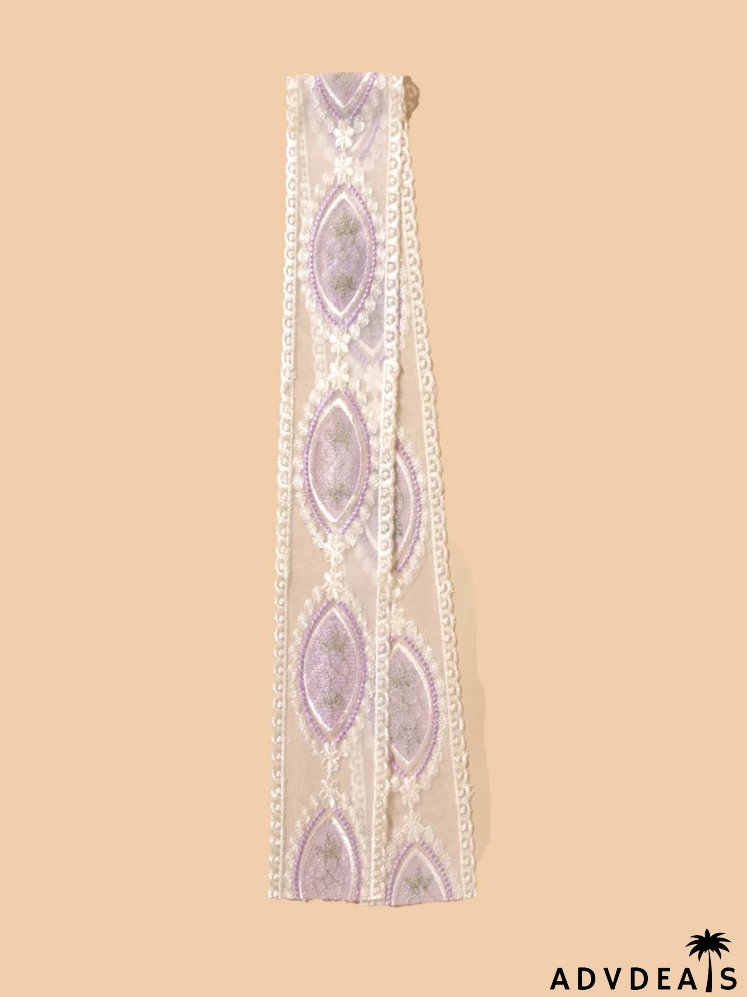 Embroidery Detail Twilly Scarf