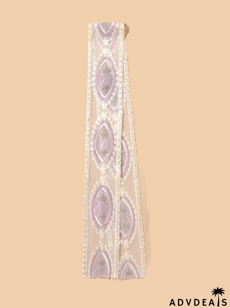 Embroidery Detail Twilly Scarf