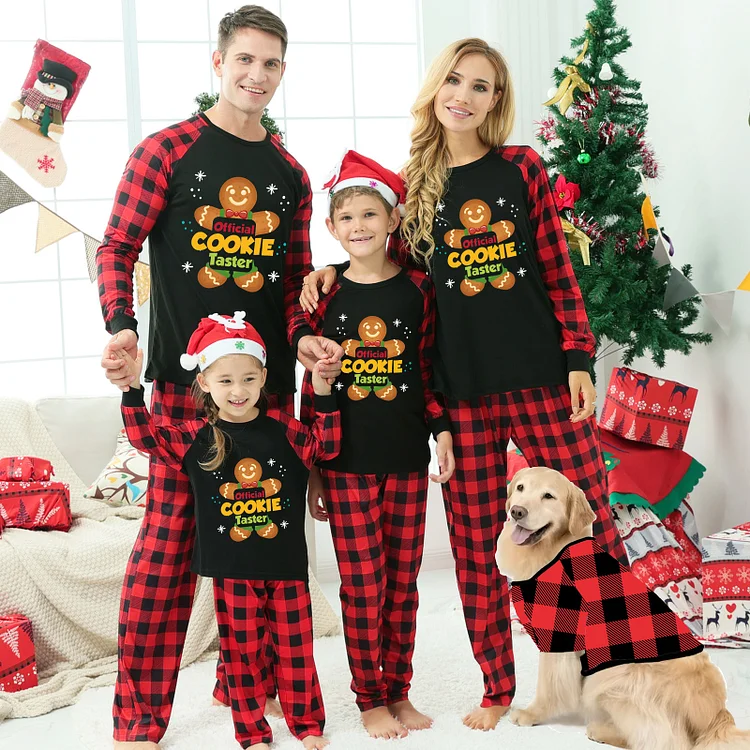 Official Cookie Taster Christmas Gingerbread Family Matching Pajamas Set