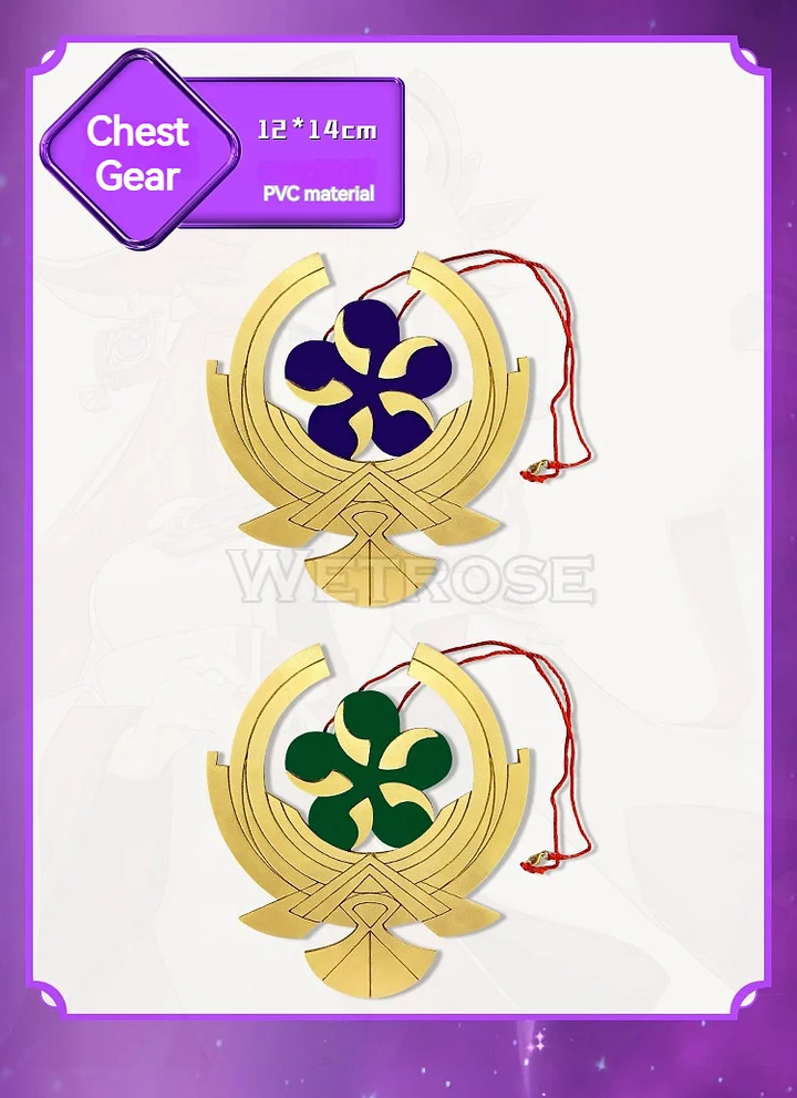 [Wetrose] In Stock Yae Miko Cosplay Props Accessory Staff Weapon Model Head Gear Earring Heisoku Mesa Gohei Onbe Green Xiao