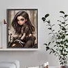 >SALE<5D DIY Full Round Drill Diamond Painting Curly Haired Big Eyed Girl Decor30x40cm