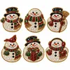 6pcs DIY Cute Snowman Charms Pearls Diamond Painting Fridge Magnet Christmas Decor