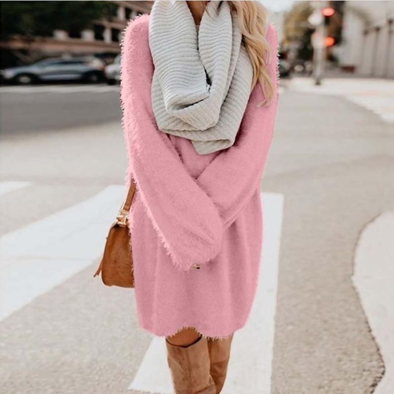  thdmladies Winter long plush dress thedmladies