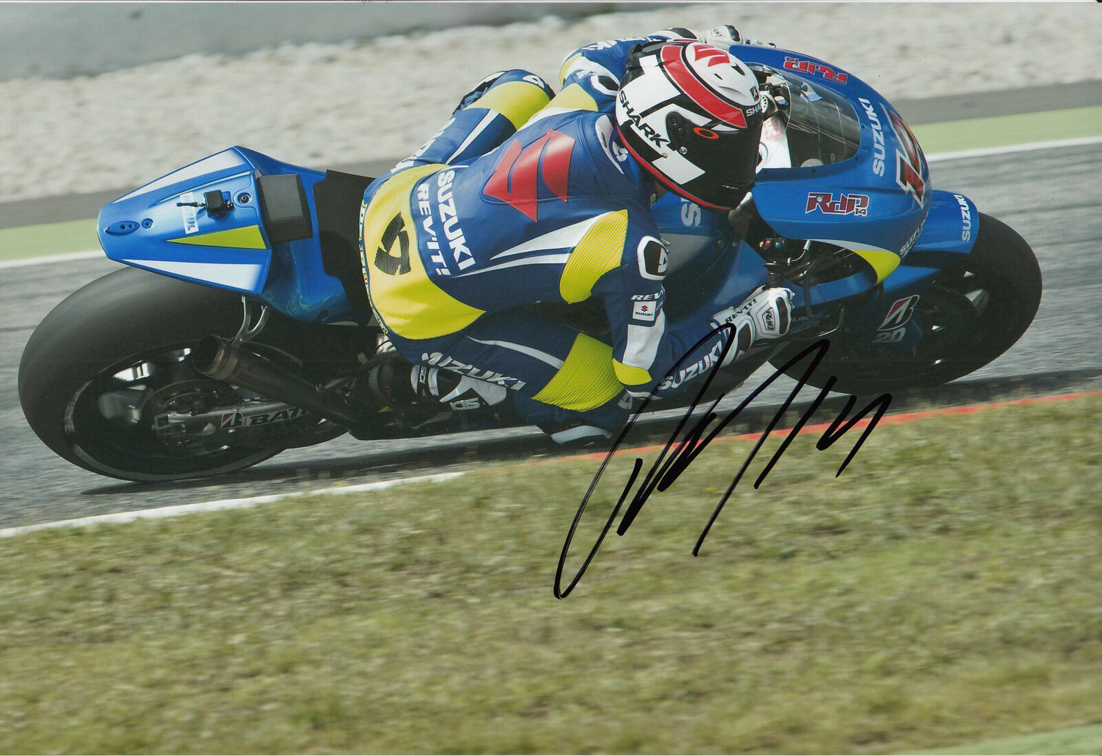 Randy de Puniet Hand Signed Suzuki MotoGP 2014 12x8 Photo Poster painting 3.