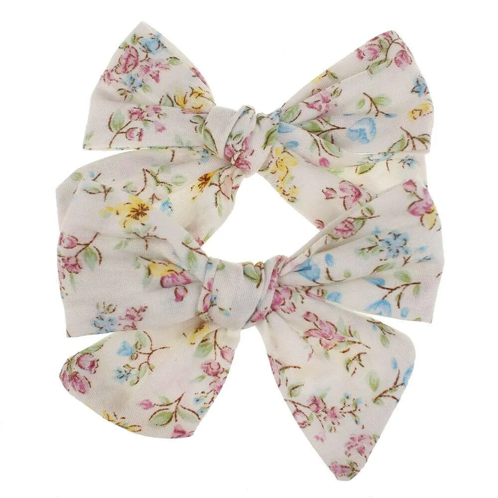 2019 Baby Summer Clothing 2Pcs/Sets Teens Big Hair Bows Knot Hair Clips Girls Kids Toddler Cotton Headband Wholesale 14 Colors