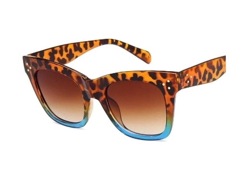 Hip-hop Color Block Ac Polygon Full Frame Women’s Sunglasses