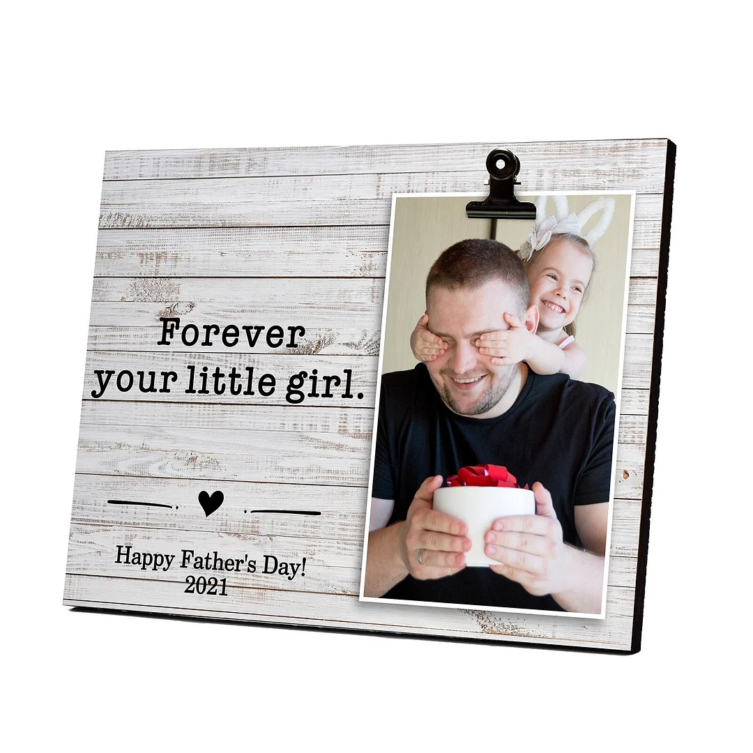 Wood Picture Frame DIY Personalized Photo Frame For Father's Day Gift From Daughter Son Unique Gift Wall Frames With Holder