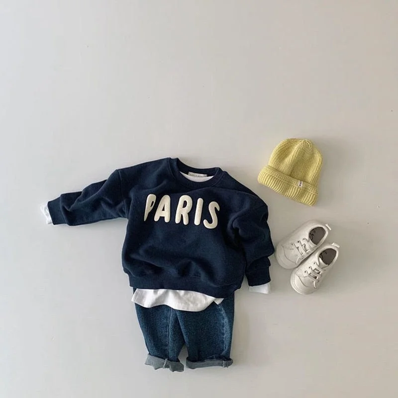 Baby Girl Boy Cotton Hoodie Brief Infant Toddler Child Sweatshirt Long Sleeve Casual Letter Print Top Outfit Baby Clothes 0-5Y