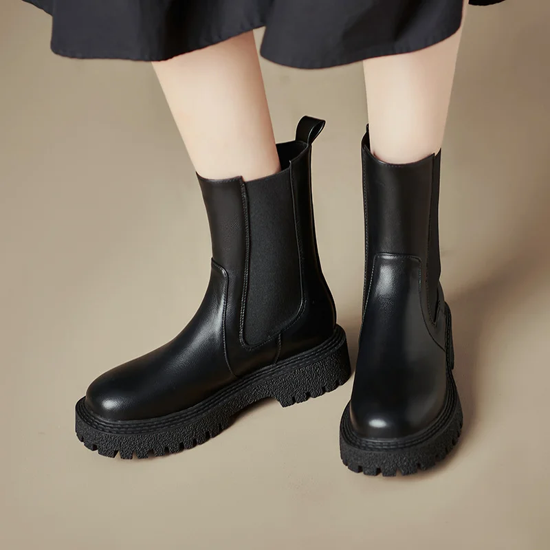 Yyvonne Yyvonne Plus Size Boots Casual Platform Ankle Boots Women's Chelsea Boots Autumn And Winter New Women's Boots