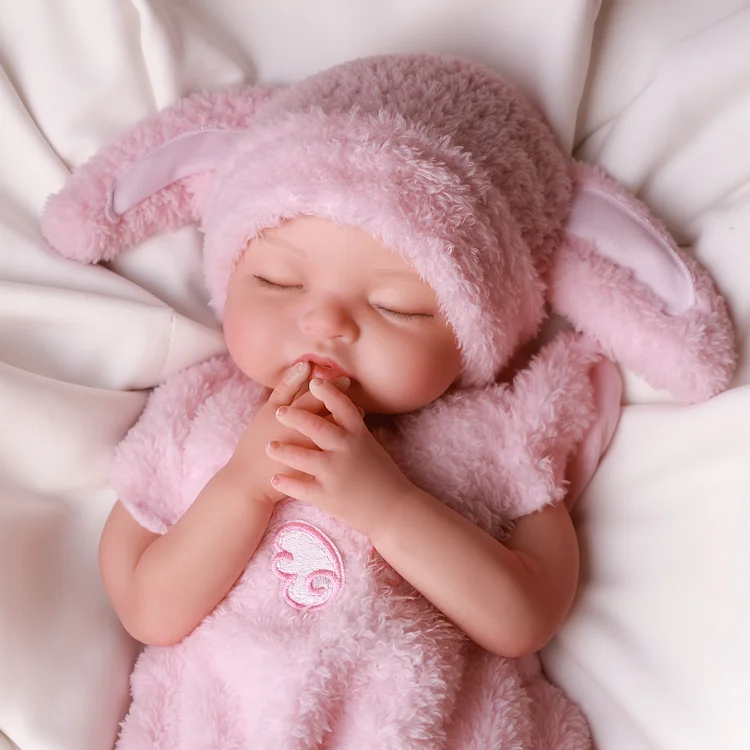 Babeside Nancy 12“/16" Realistic Silicone Sleeping Baby Little Infant Girl Retaining Pacifier