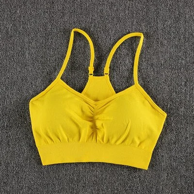 SVOKOR Push Up Bra for Women Fitness Gym Underwear Shockproof Sexy High Waist Bras Running Females Back Cross Crop Tops 12 Color