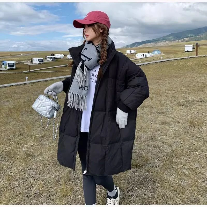 Toloer Down Cotton-Padded Jacket Women Winter 2024 New Thickened Korean East Gate Cotton-Padded Jacket Women In The Long Style-Outfit Ideas