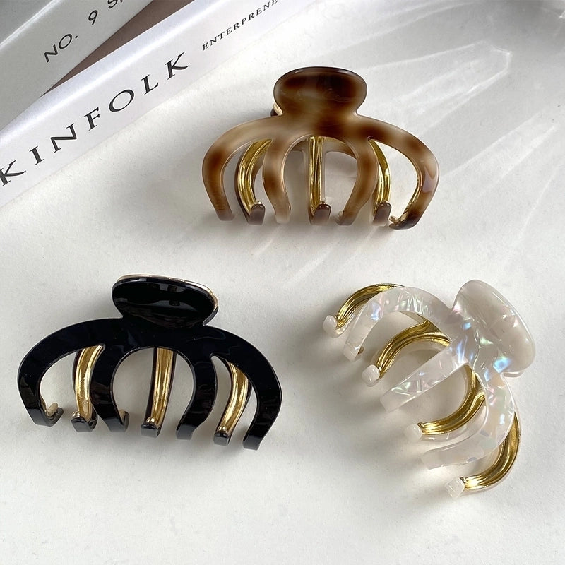 Women's Elegant Sweet Checkered Alloy Acetic Acid Sheets Hair Claws