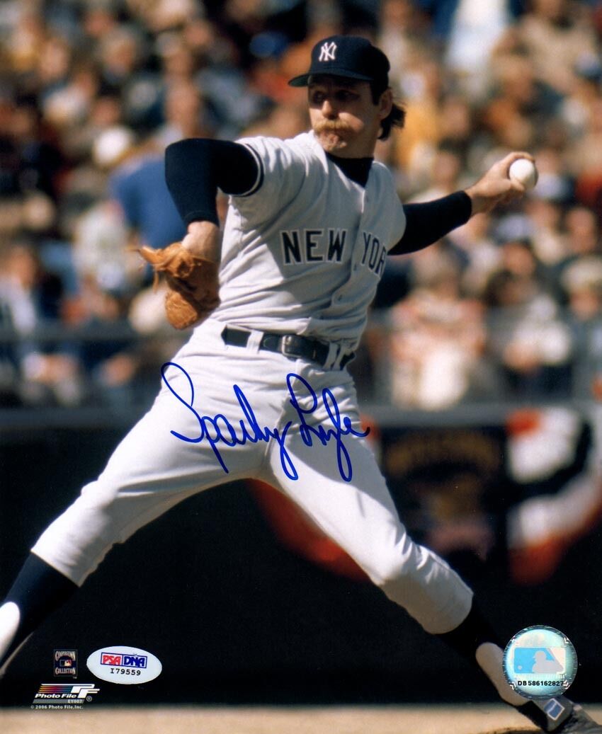 Sparky Lyle SIGNED 8x10 Photo Poster painting New York Yankees PSA/DNA AUTOGRAPHED