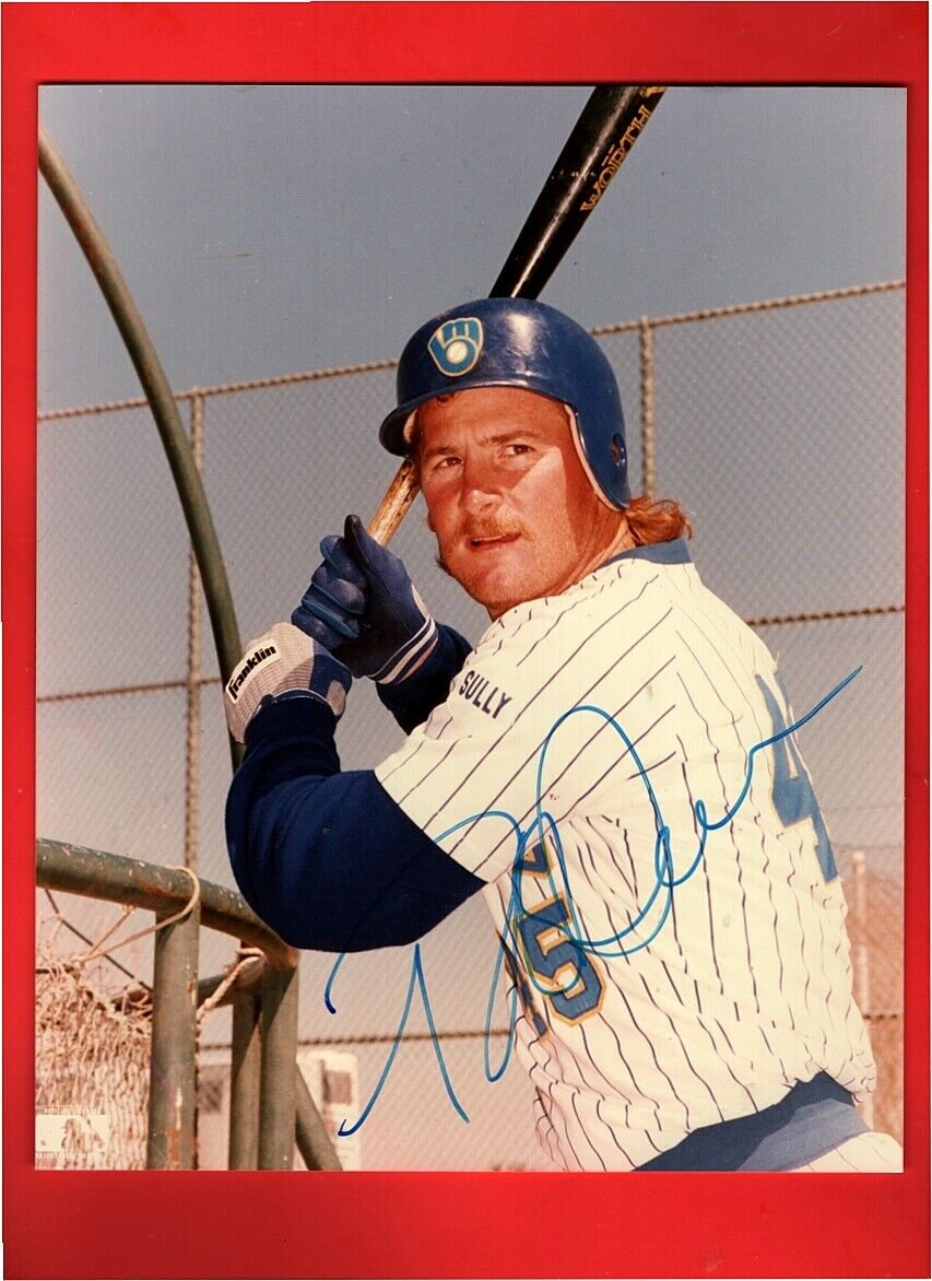 1986-90 ROB DEER-MILWAUKEE BREWERS AUTOGRAPHED COLOR GLOSSY 8X10