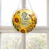Diamond Painting Acrylic Single-Sided Drill Sunflower Bible Verse Sign Pendant for Home Decor