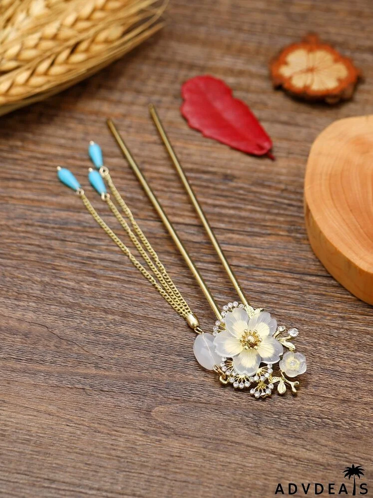 Flower Decor Hair Pin
