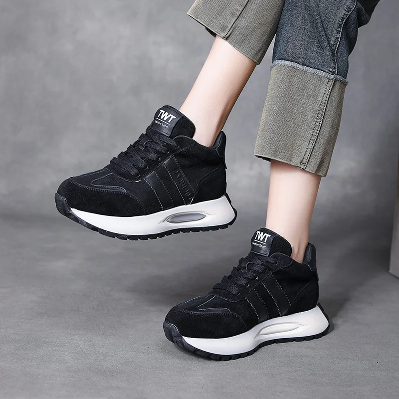 Yyvonne Kraft Sports Casual Shoes Women's Autumn And Winter New Breathable Light And Anti-Slip Lace With Age-Dating Running Shoes