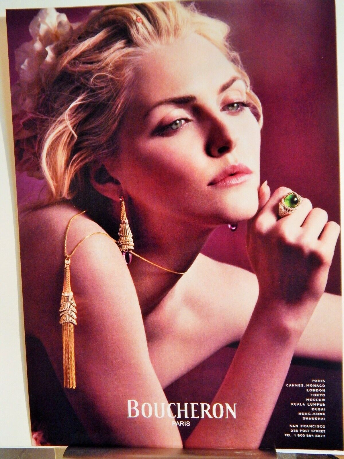 BOUCHERON PARIS LUXE JEWELRY 2007 VTG Photo Poster painting AD, RARE EPHEMERA