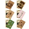 Wooden Needle Box Built-in Strong Magnet Needles Storage Holder with Lid Pin Organizer for Quilters Sewers Craft Supplies Gift