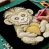 DIY Pearl Painting Monkey for Home Wall Decor with Frame(30x30cm)