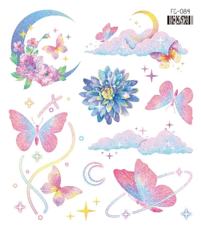 Lady Butterfly Pet Tattoos & Body Art 1 Piece