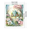 >SALE<Full Embroidery Eco-cotton Thread 16CT Print Flower Castle Cross Stitch 50x60cm