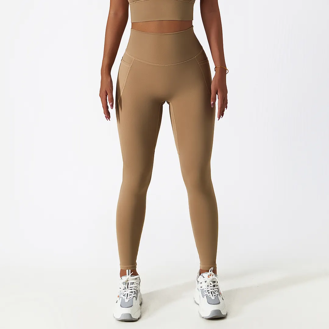 Different types of high rise no front seam squat proof cloud feeling breathable comfort lightweight non see through yoga pants with side pockets online shopping on Hergymclothing