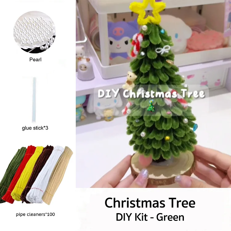DIY Pipe Cleaners Kit - Christmas Tree Green veirousa