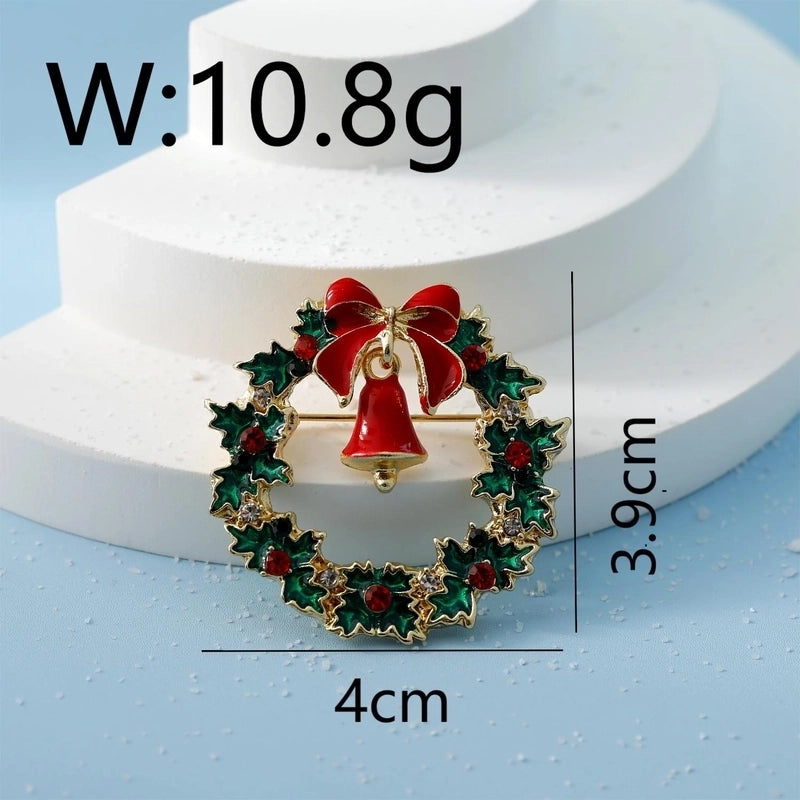 Minimalist Letter Wreath Alloy Inlay Rhinestones Women’s Brooches