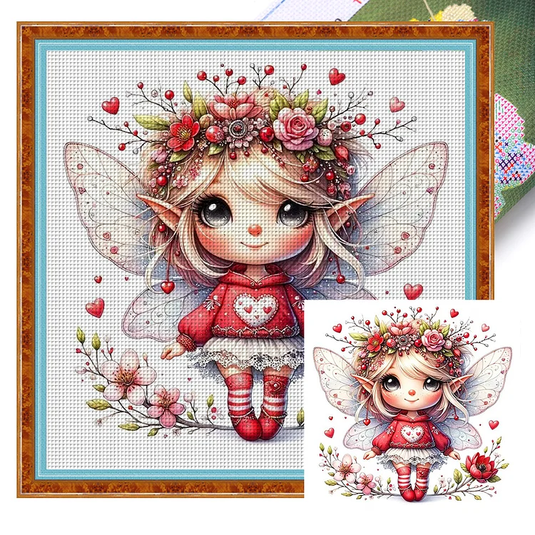 【Yishu Brand】Cute And Lovely Fairy 11CT Stamped Cross Stitch 45*45CM