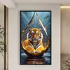 Tiger in Teardrop Globe-11CT Stamped Cross Stitch 40*70cm(Big Size) tapestrymarket