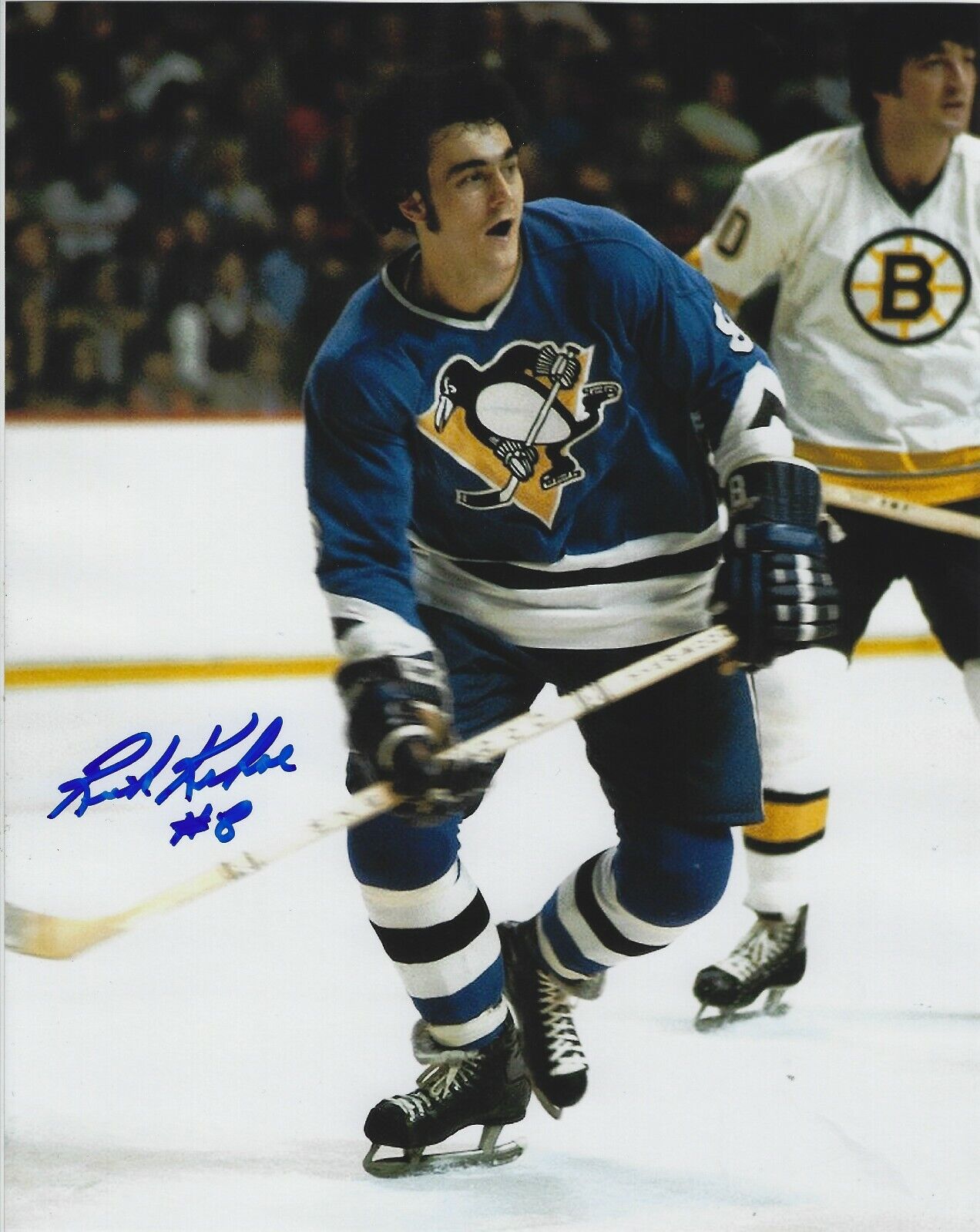Autographed 8x10 RICK KEHOE Pittsburgh Penguins Photo Poster painting w/Show Ticket