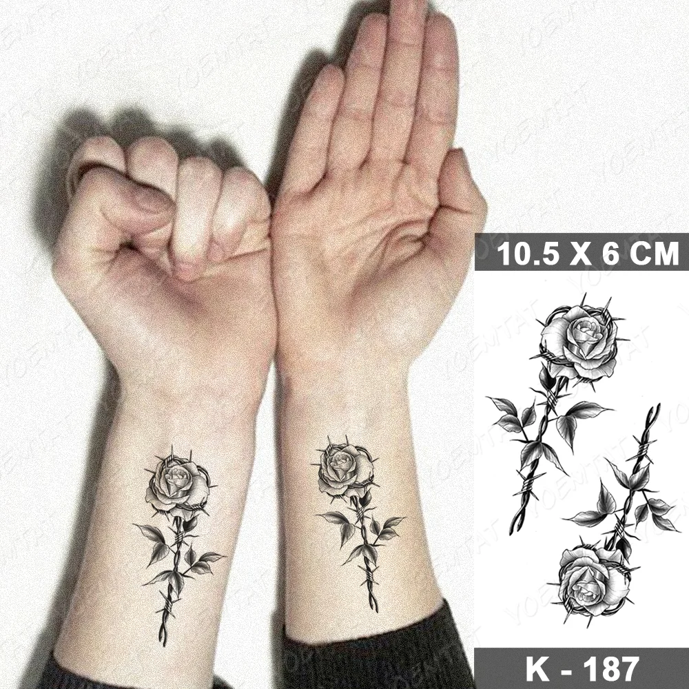 Sdrawing Temporary Tattoo Sticker Old School Flash Tatoo Dark Snake Scorpion Arm Wrist Fake Tatto For Body Art Women Men